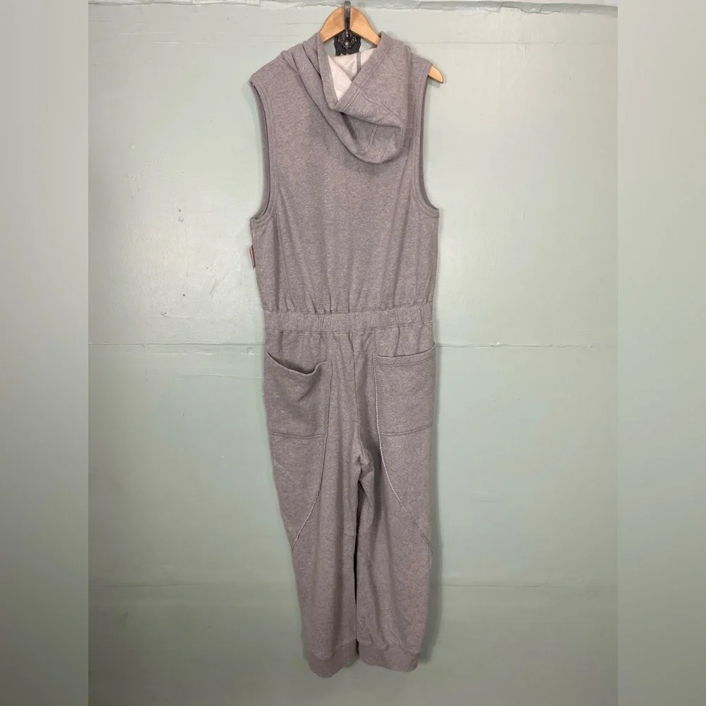 Free People Gray Sleeveless Hooded Jumpsuit - Picture 3 of 4